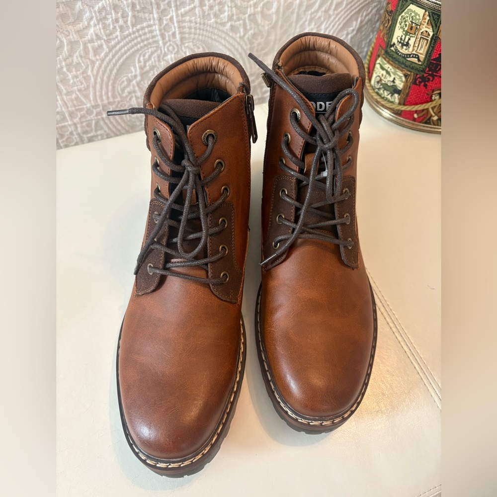 Steve Madden Tan Leather Men's Ortholite Boots new sz11